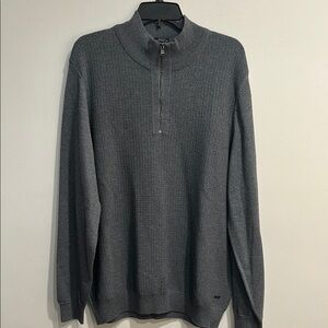 Men's Hugo Boss Gray Half-Zip Sweater
